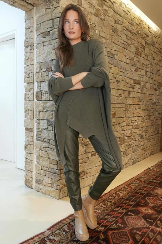 Paloma Oversized Grunge Knit Khaki /20 =